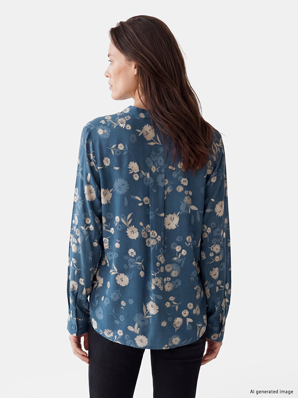 Notch Neck Patterned Blouse-2