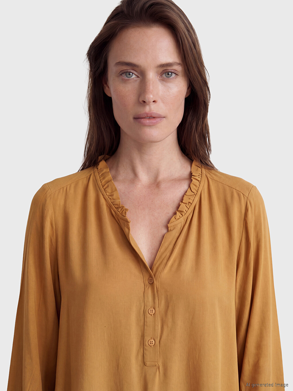 Blouse À Col Fendu Volanté-2