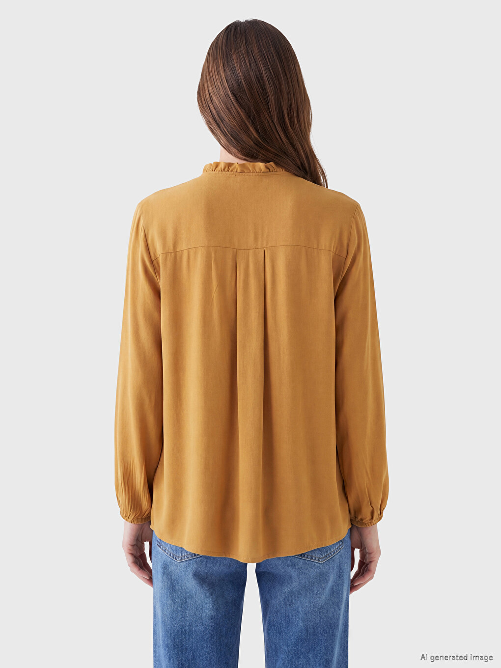 Blouse À Col Fendu Volanté-3