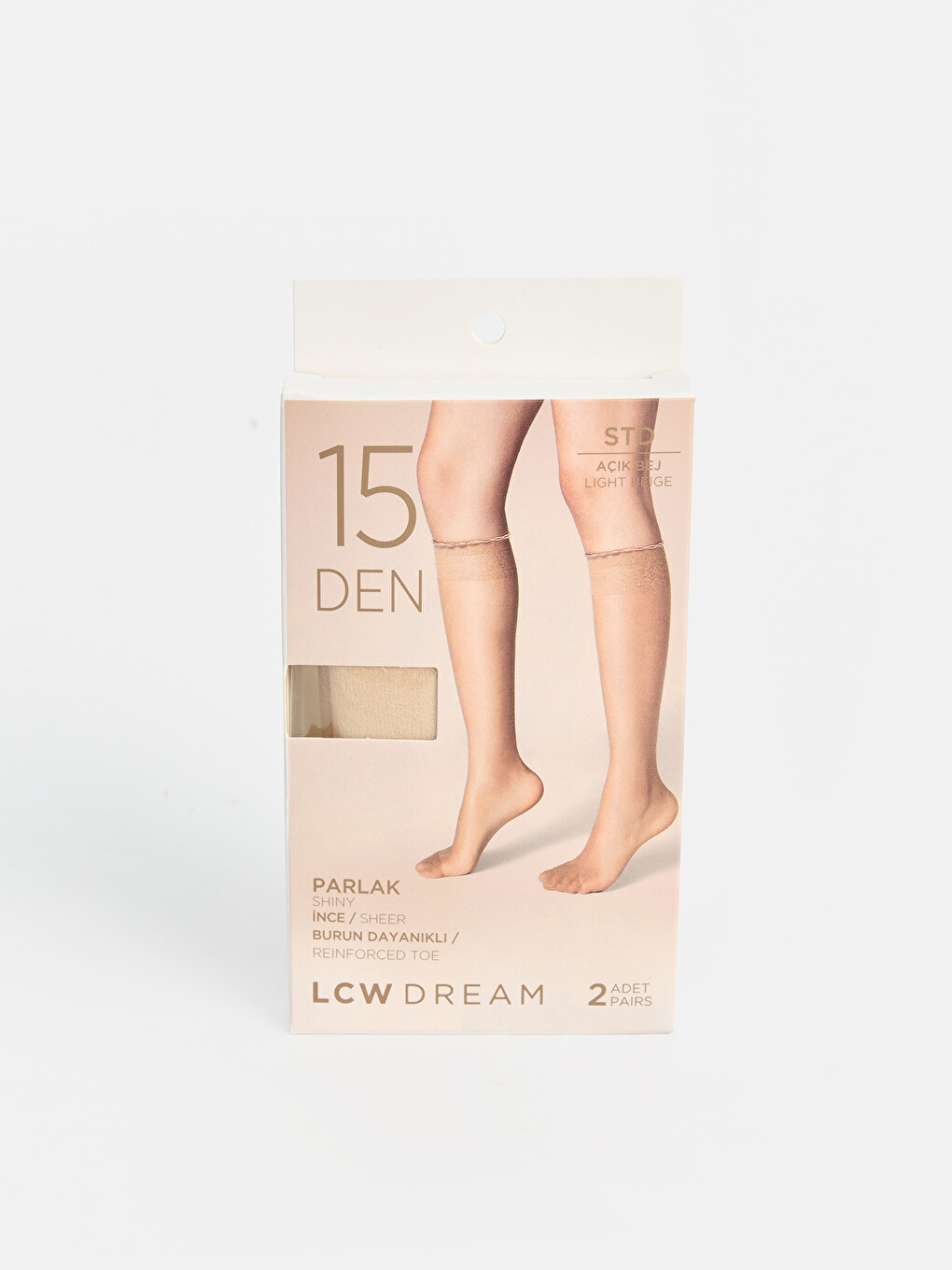 Woman Beige Knee Socks
