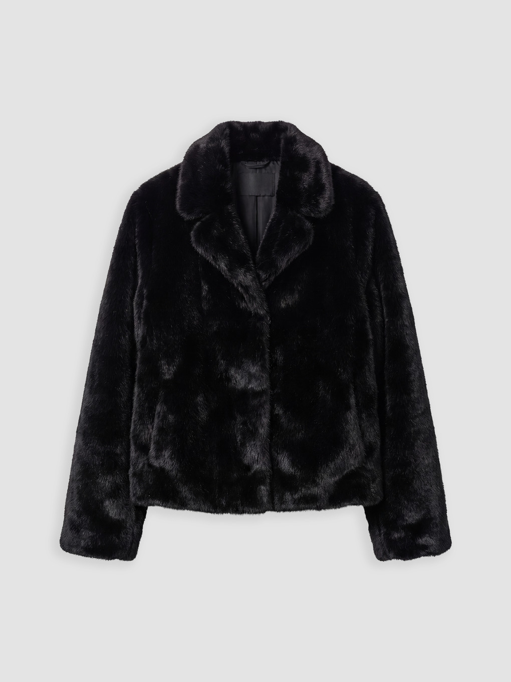 Mock Neck Women's Plush Coat-4