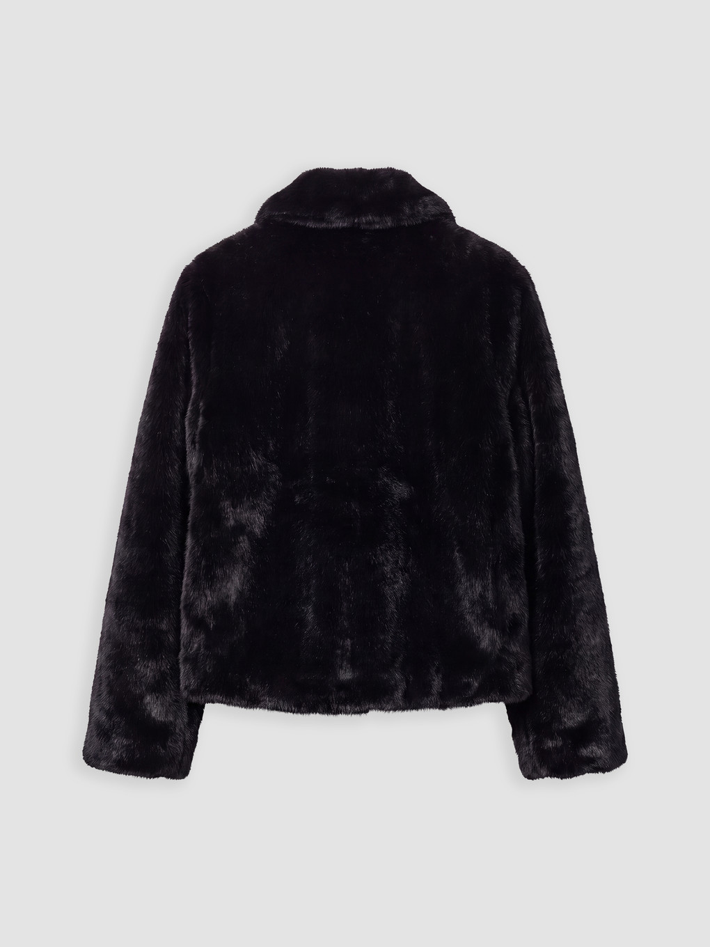 Mock Neck Women's Plush Coat-6