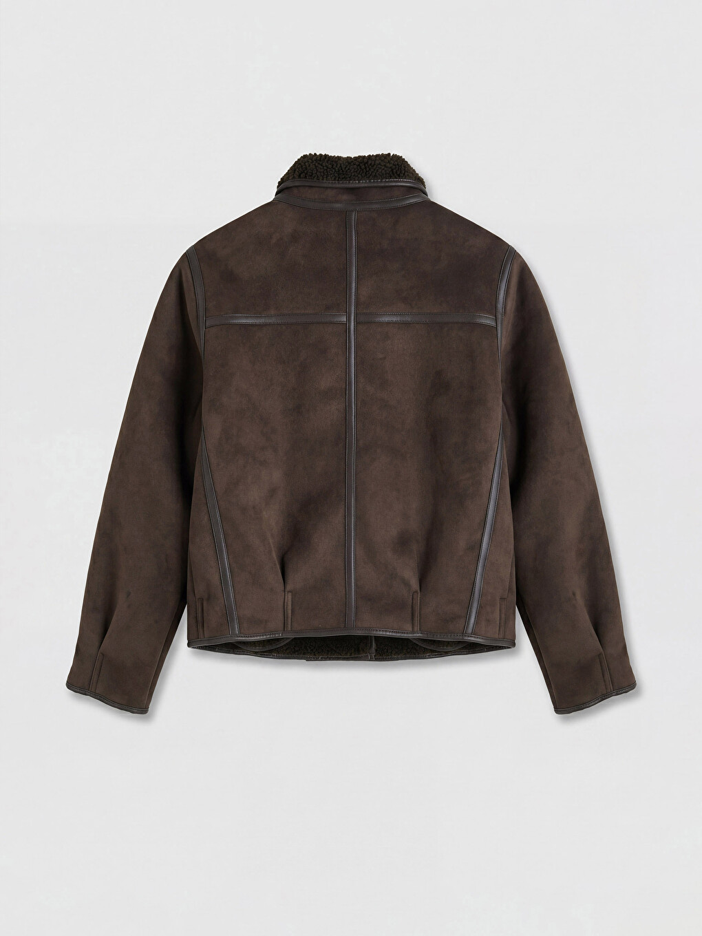 Manteau Effet Cuir En Suède Pour Femme À Col En Fourrure-6