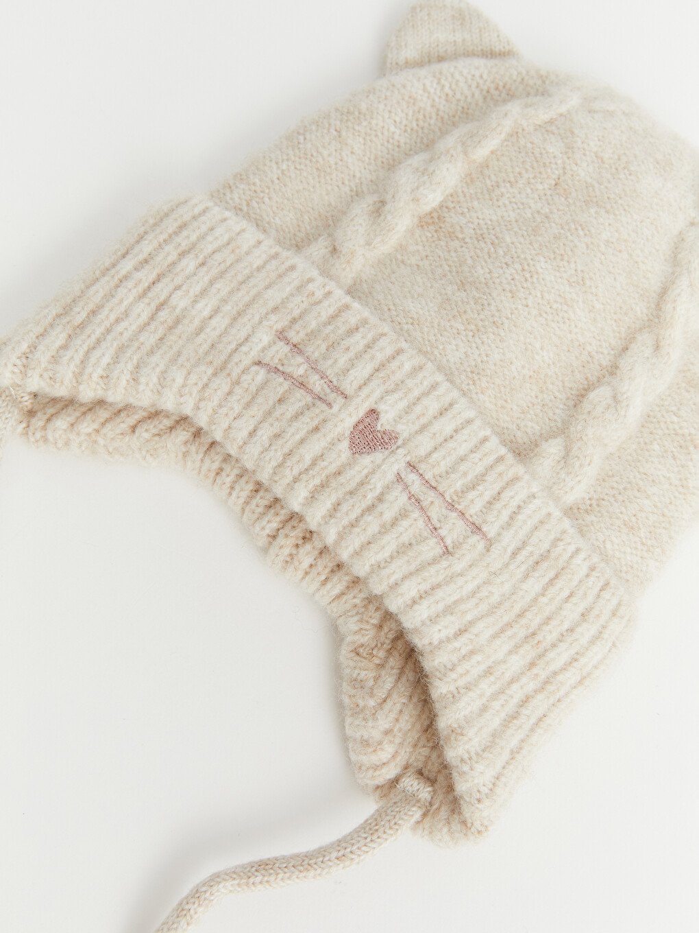 Bonnet Bébé Fille Brodé Motif Chat-1