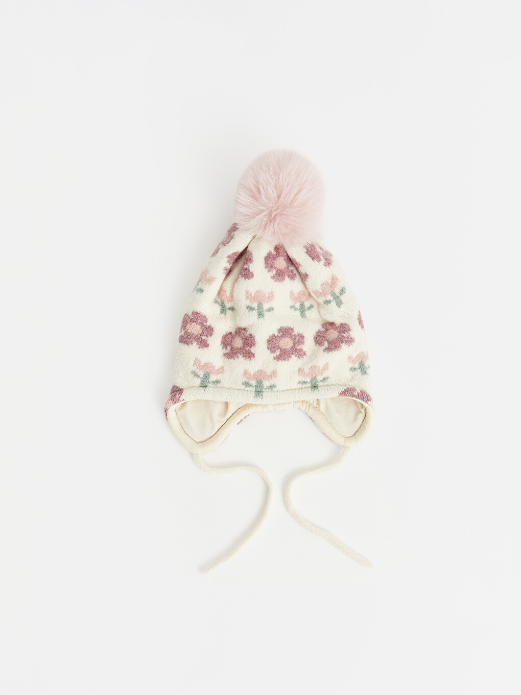 Pompon Detailed Baby Girls' Beanie