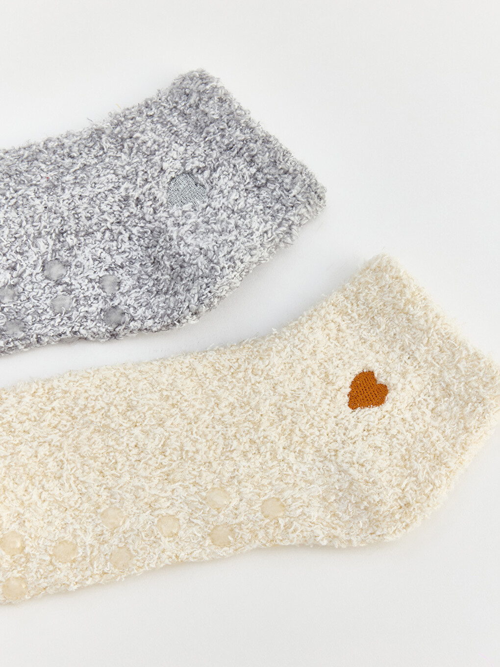 Non-slip Sole Heart Embroidered Women's Home Socks 2 Pack-1