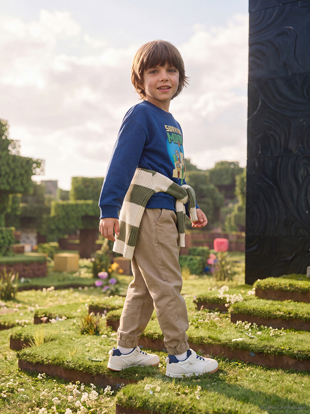 Minecraft Printed Boys' Sweatshirt-2