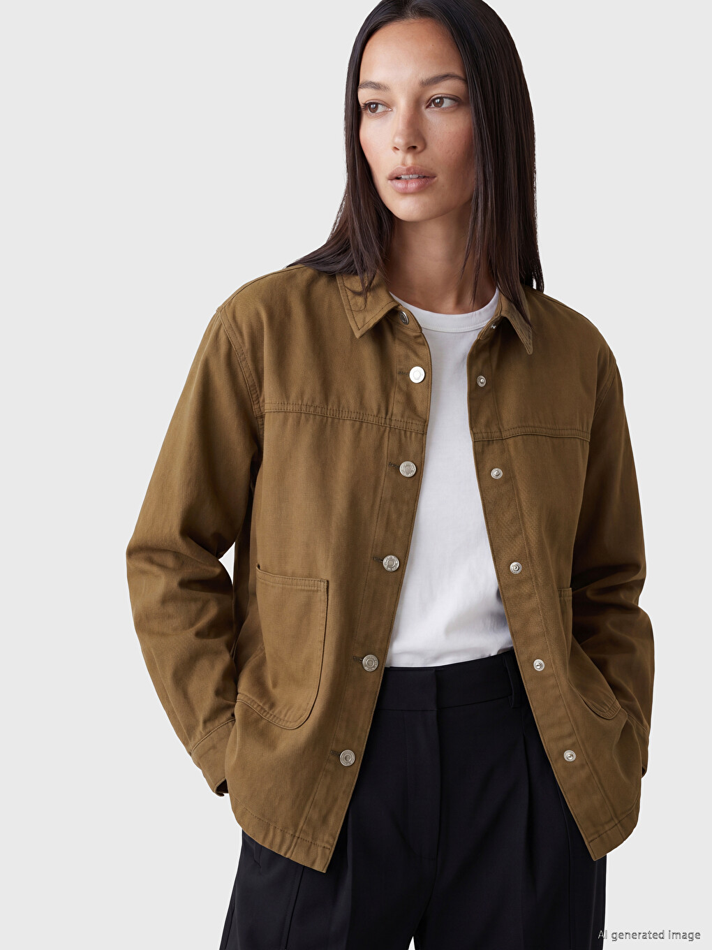 Woman Green Denim Jacket