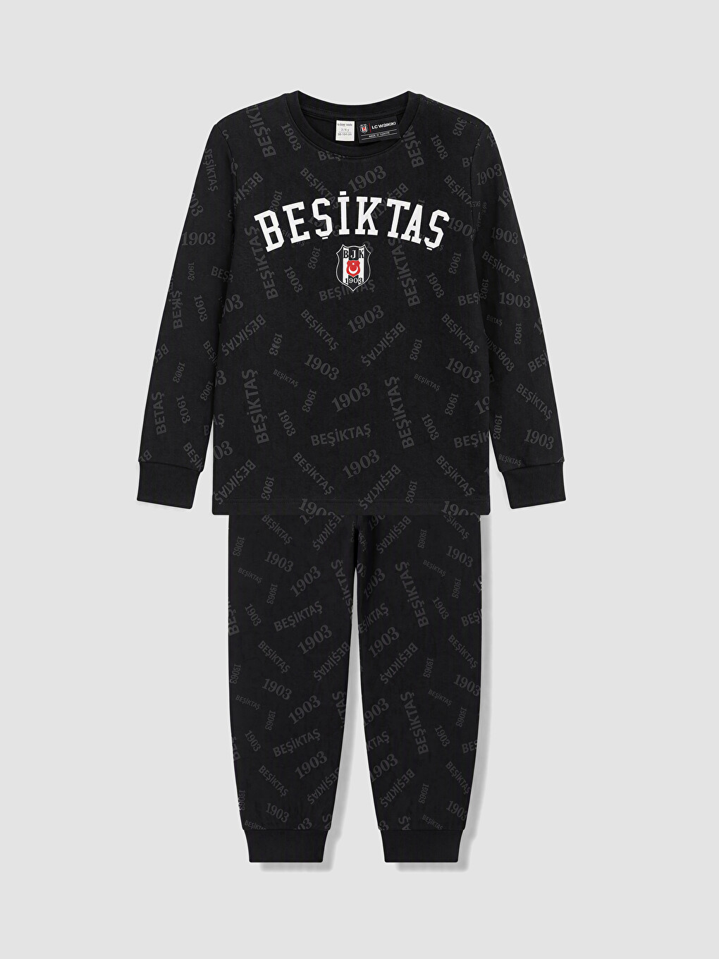 Siyah Beşiktaş Baskılı Erkek Çocuk Pijama Takım