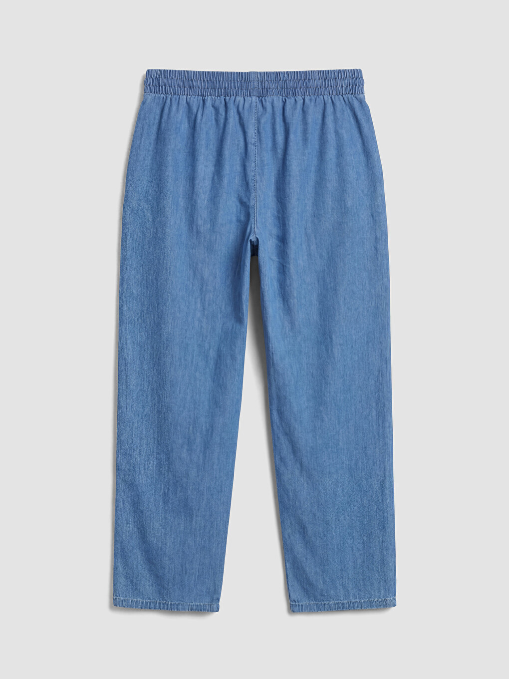 Mavi Beli Lastikli Mom Fit Kadın Jean Pantolon-2