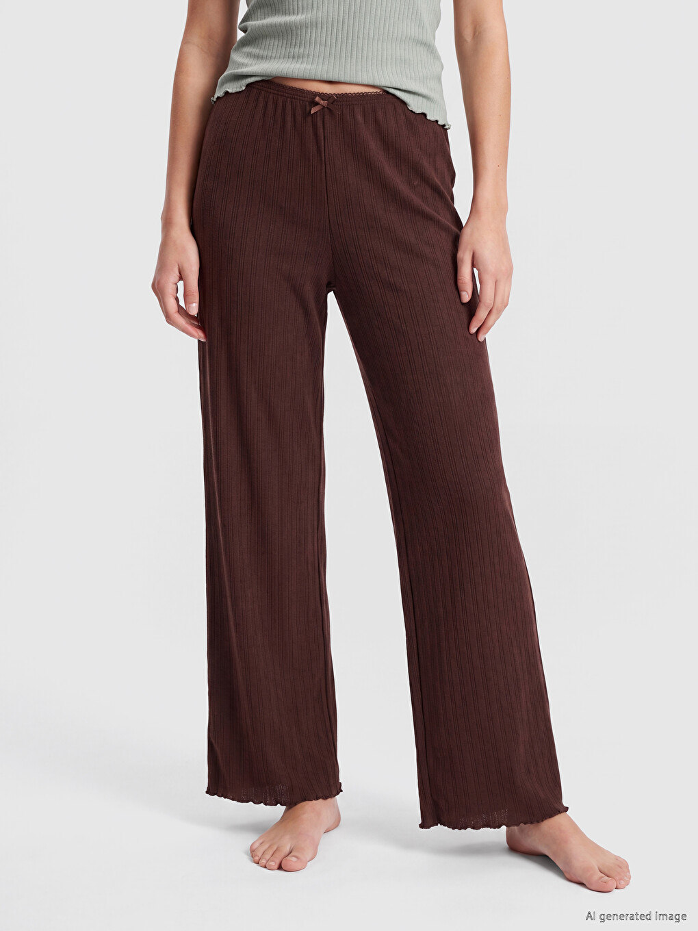 Pantaloni De Pijama Cu Talie Elastică Pentru Femei-1