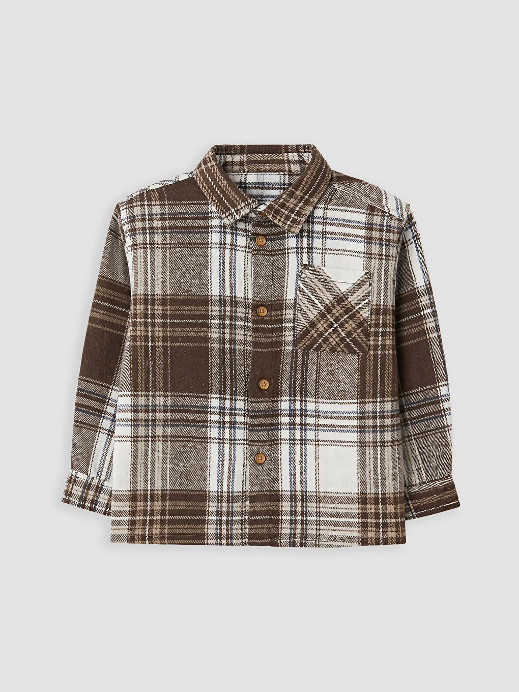 Plaid Patterned Gabardine Boys' Shirt-1