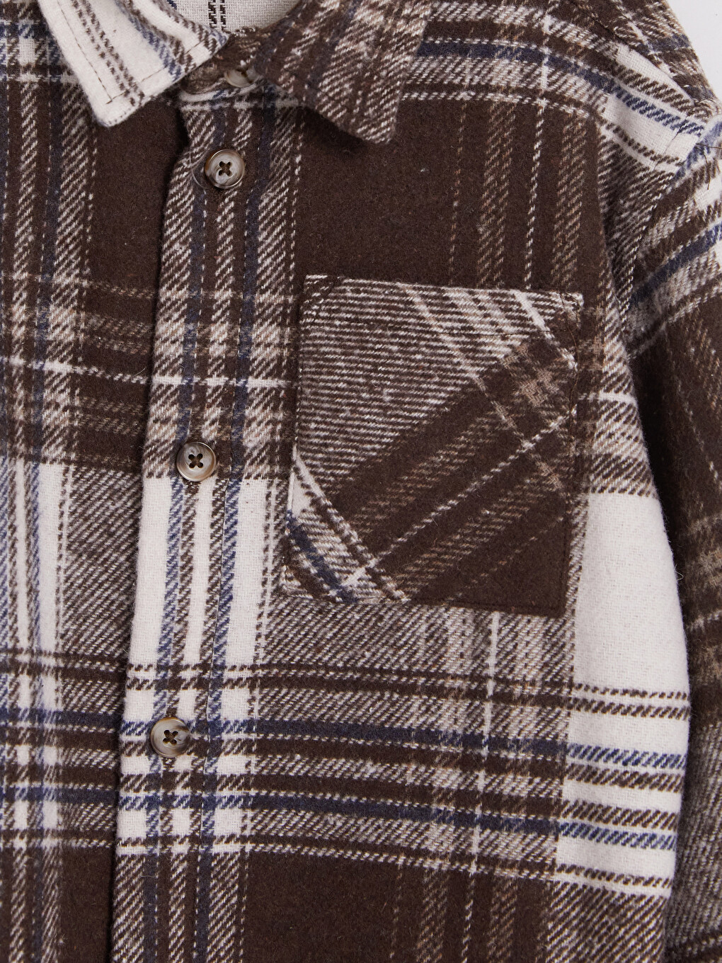 Plaid Patterned Gabardine Boys' Shirt-3