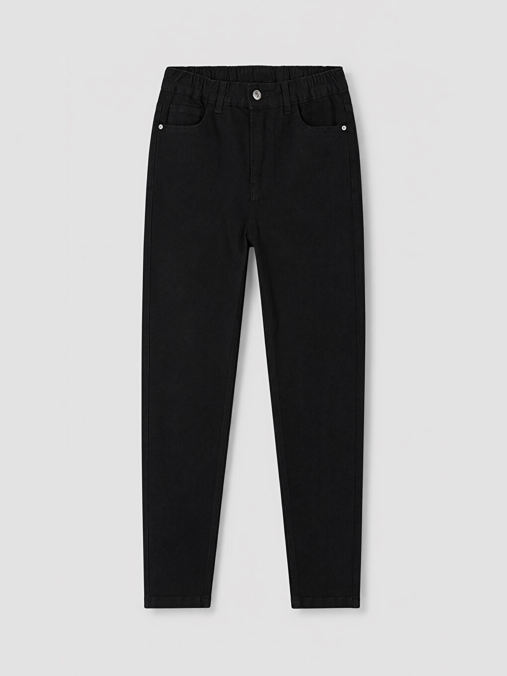 Siyah Slim Mom Kadın Jean Pantolon