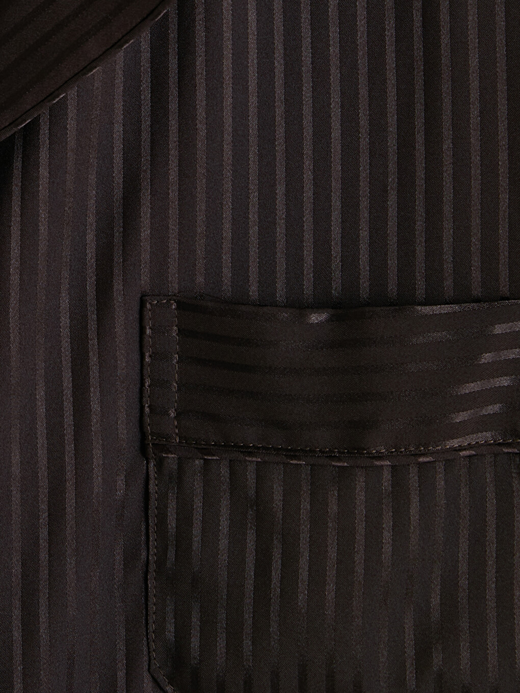 Kahverengi Çizgili Saten Kadın Şortlu Pijama Takımı-6