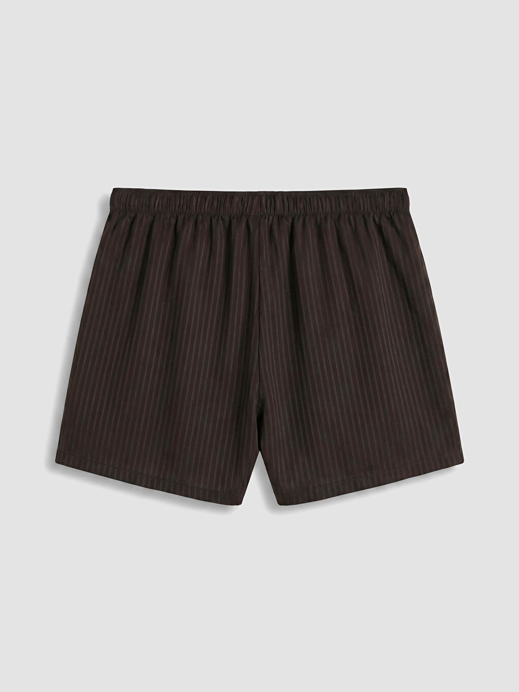 Kahverengi Çizgili Saten Kadın Şortlu Pijama Takımı-10