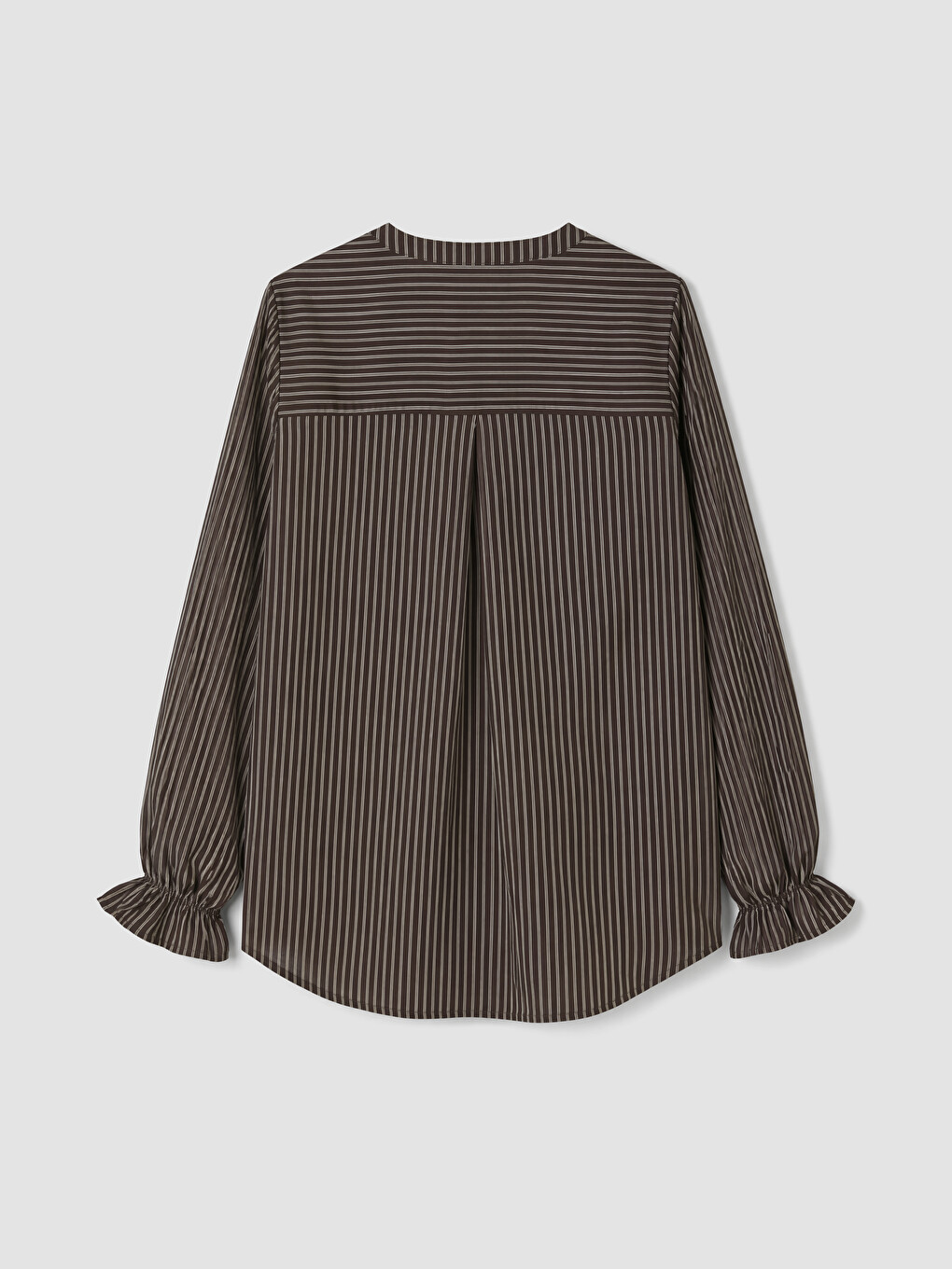 Notch Neck Striped Blouse-5
