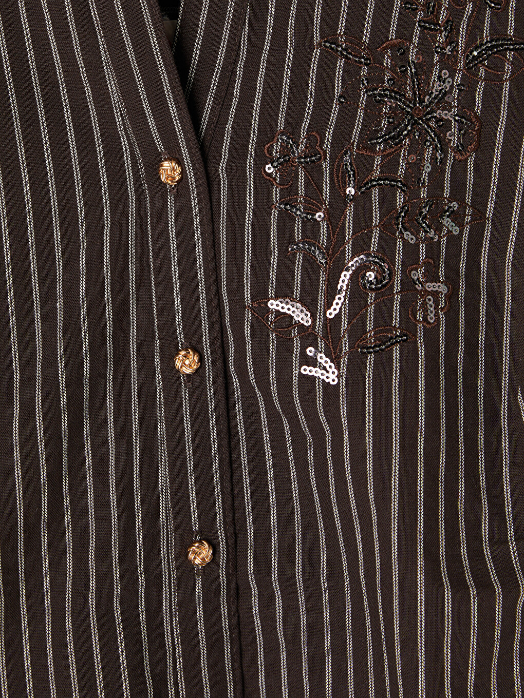 Notch Neck Striped Blouse-6