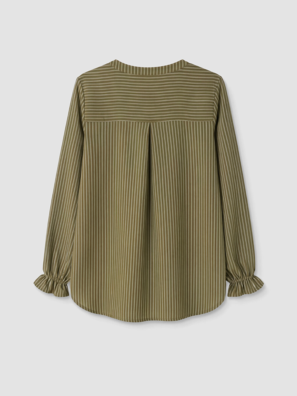 Notch Neck Striped Blouse-5