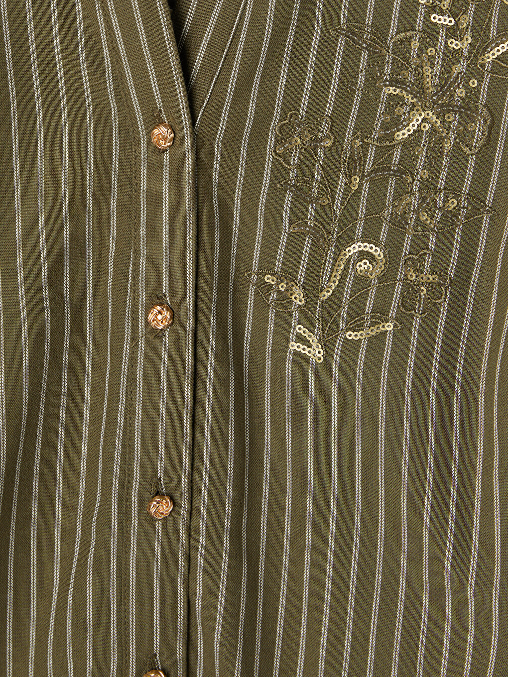 Notch Neck Striped Blouse-6