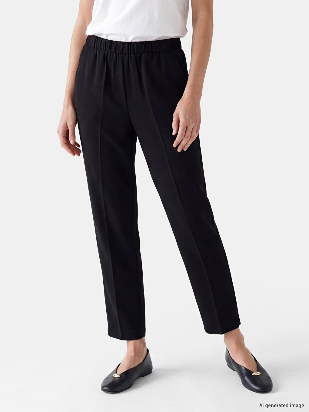 Elastic Waist Women's Trousers-1