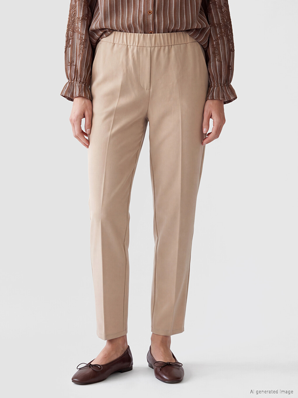 Elastic Waist Women's Trousers-1