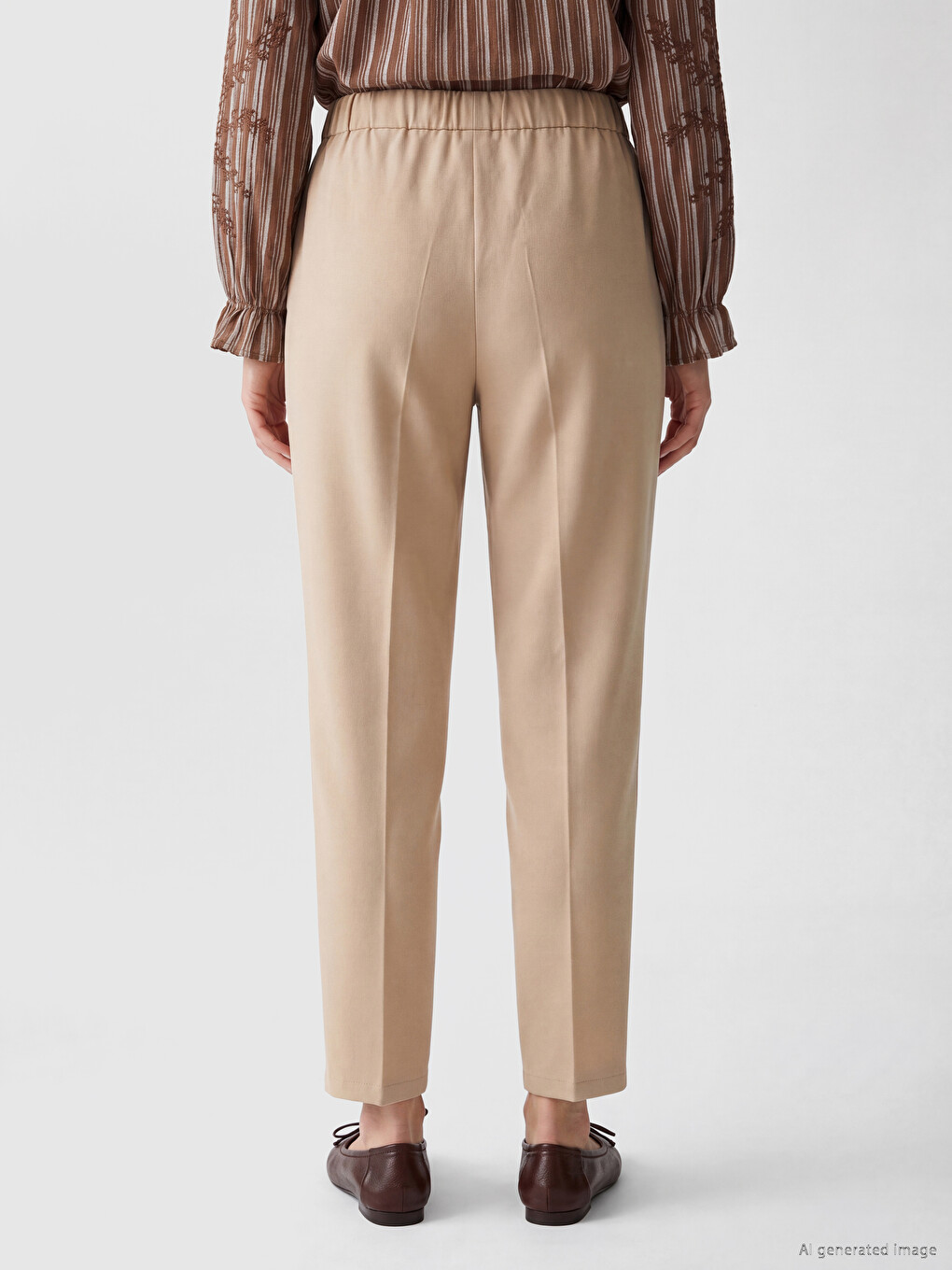 Elastic Waist Women's Trousers-3