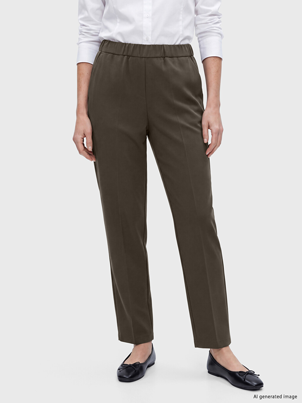 Elastic Waist Women's Trousers-1