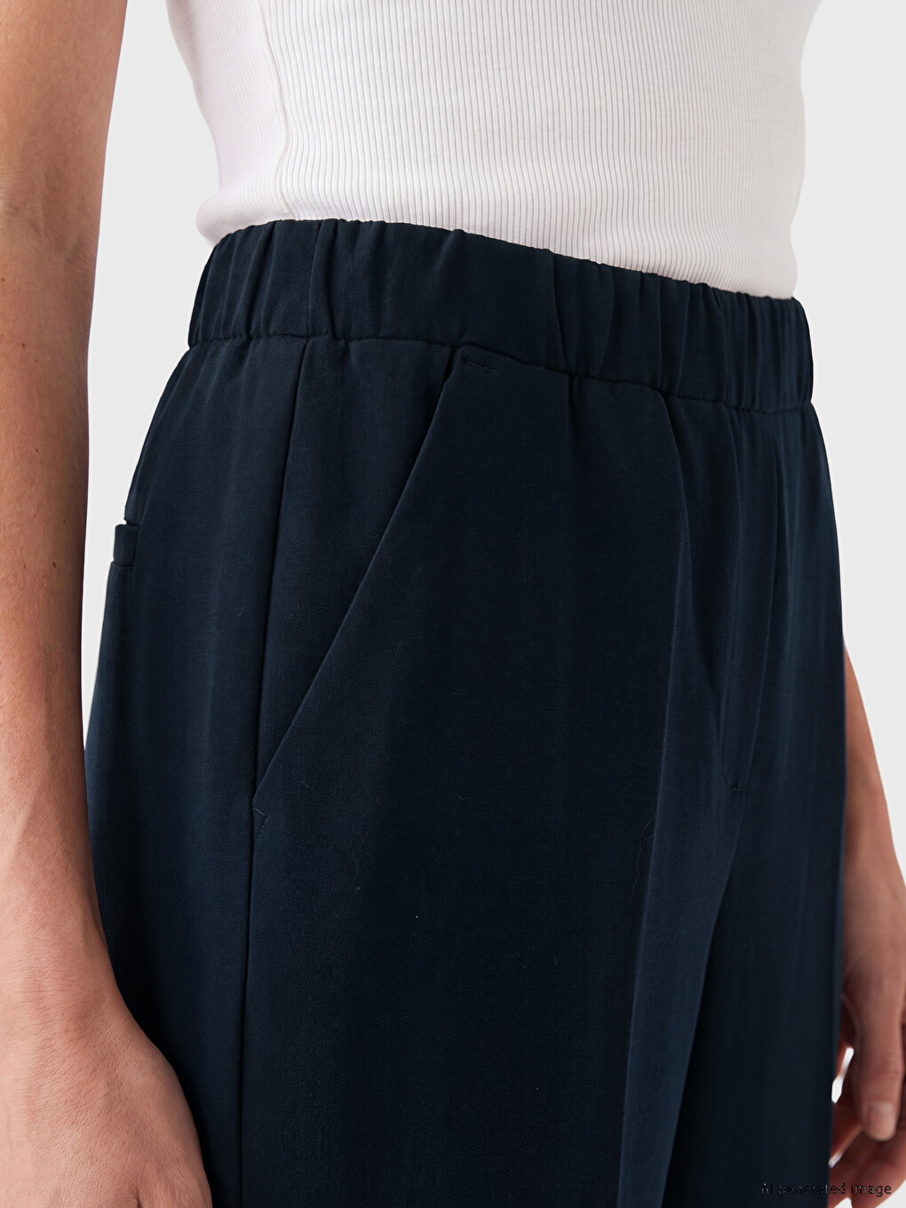 Elastic Waist Women's Trousers-1