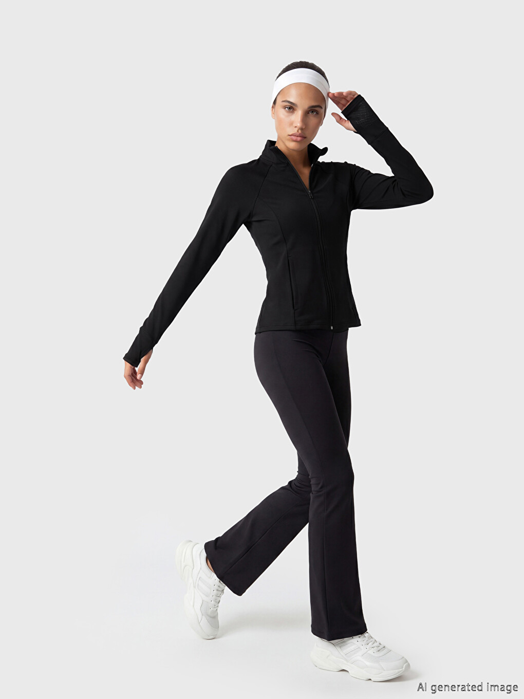 Mock Neck Women's Zip-up Sweatshirt-1