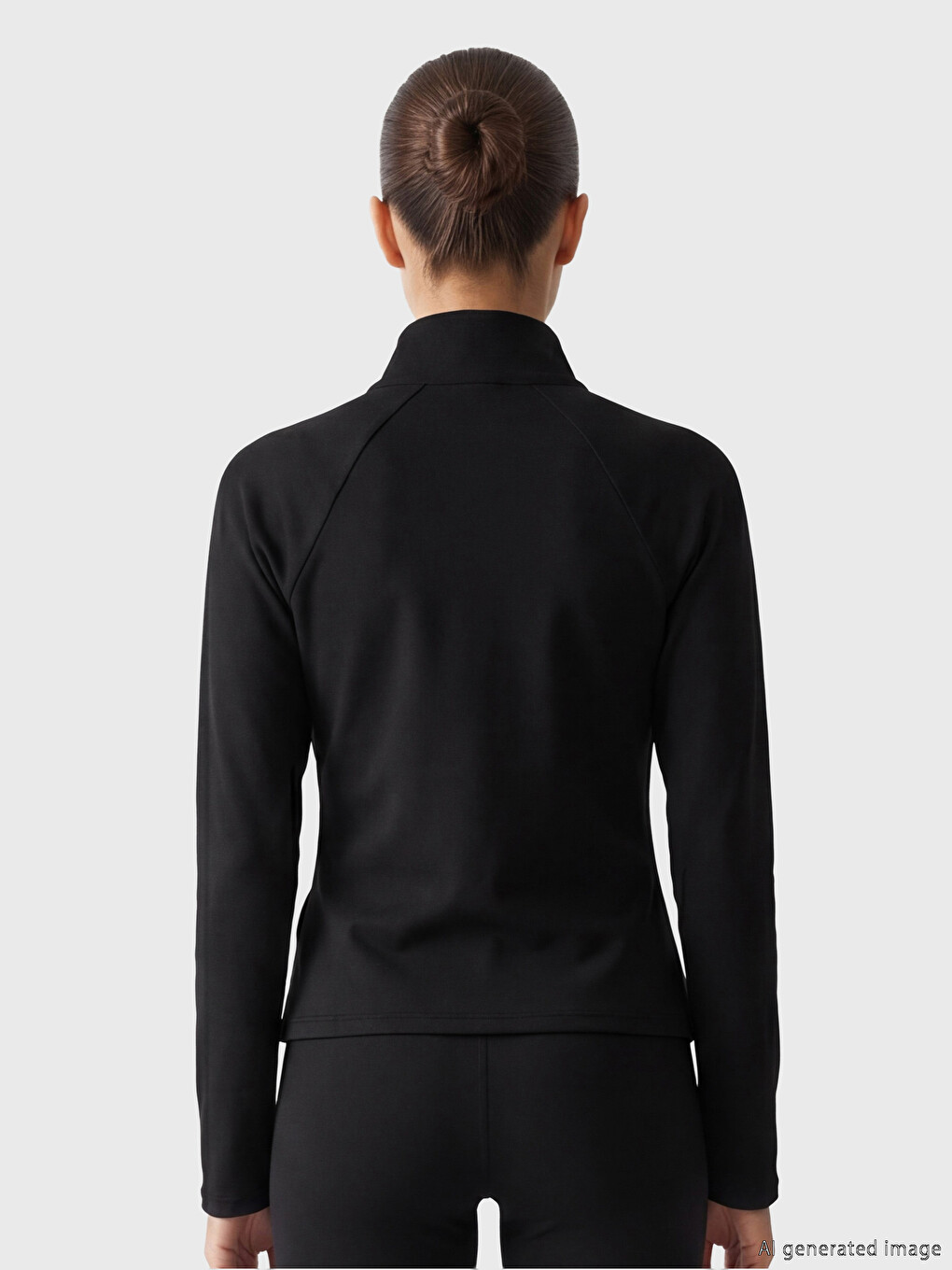 Mock Neck Women's Zip-up Sweatshirt-3