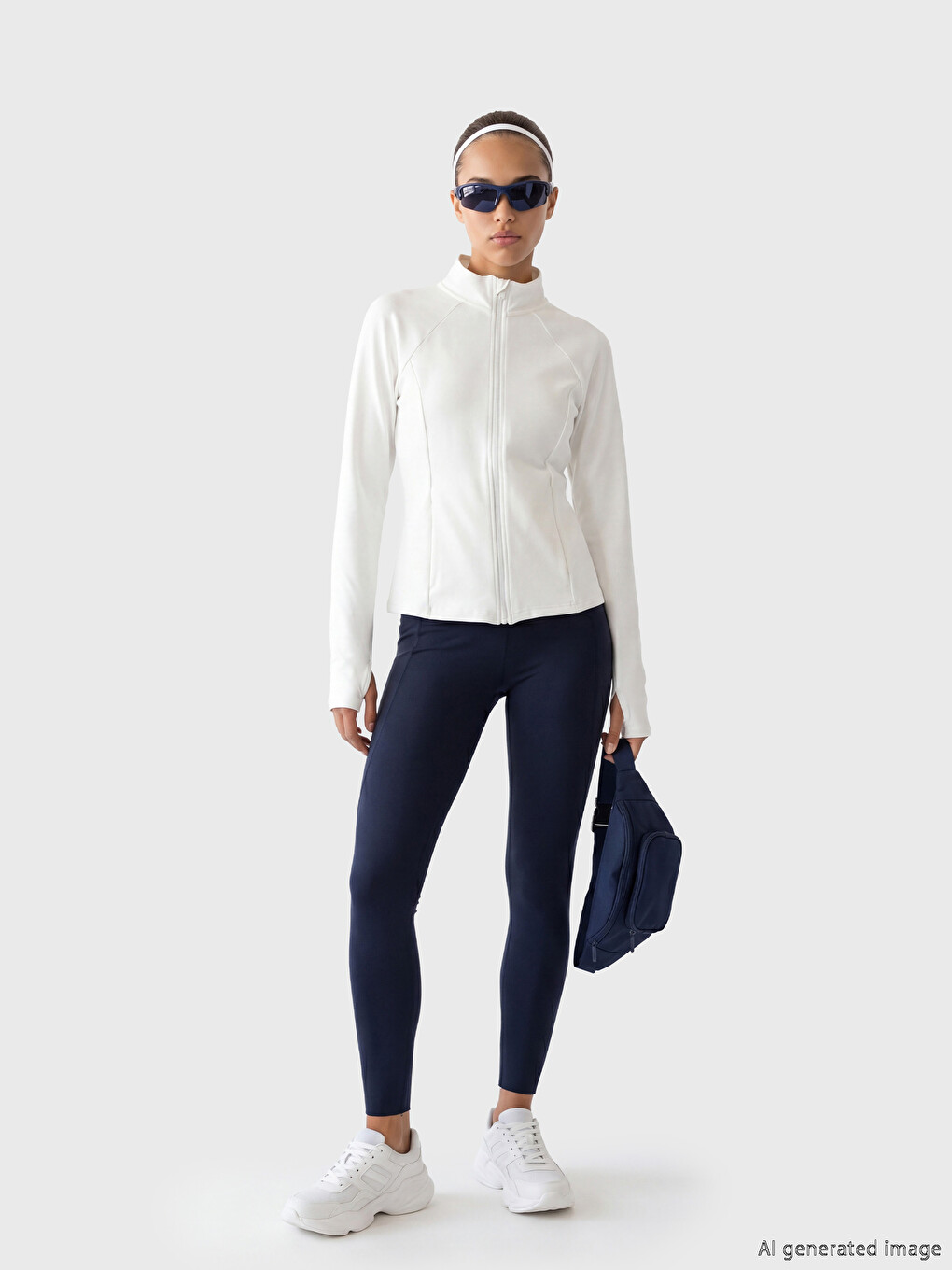 Mock Neck Women's Zip-up Sweatshirt-1