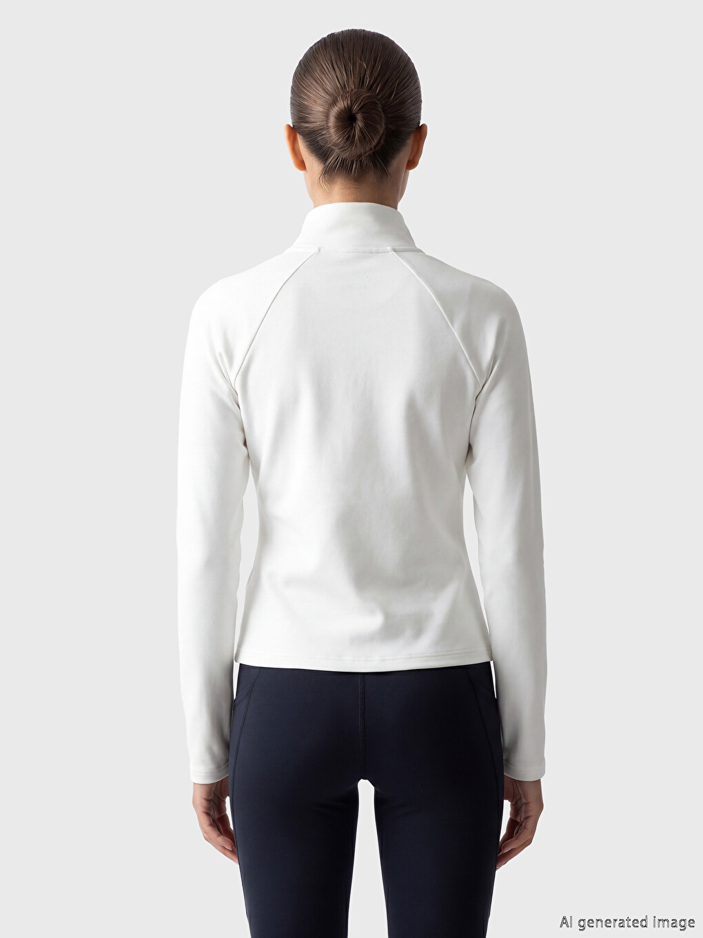 Mock Neck Women's Zip-up Sweatshirt-3