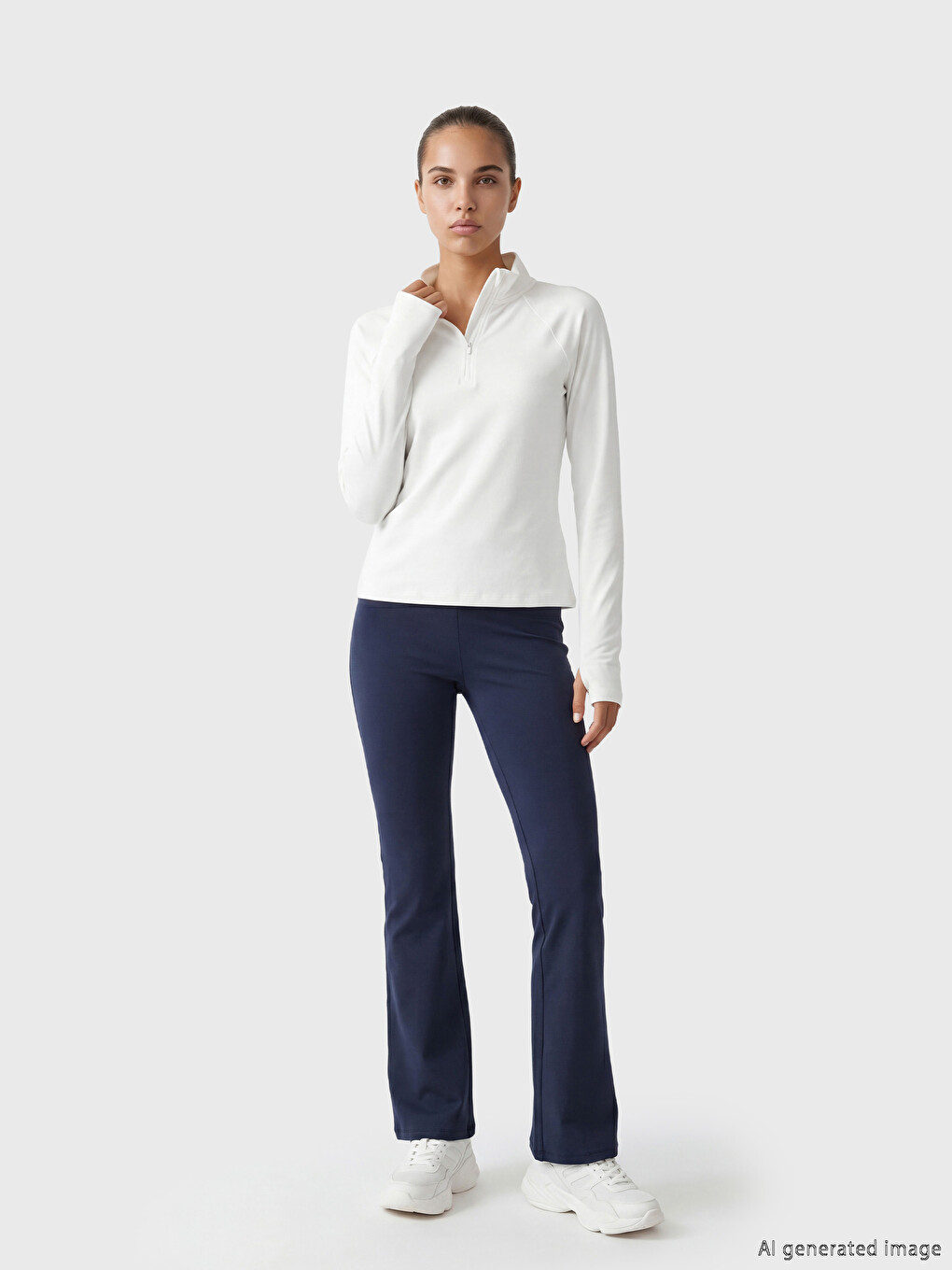 Mock Neck Thumbhole Women's Sport Body-1
