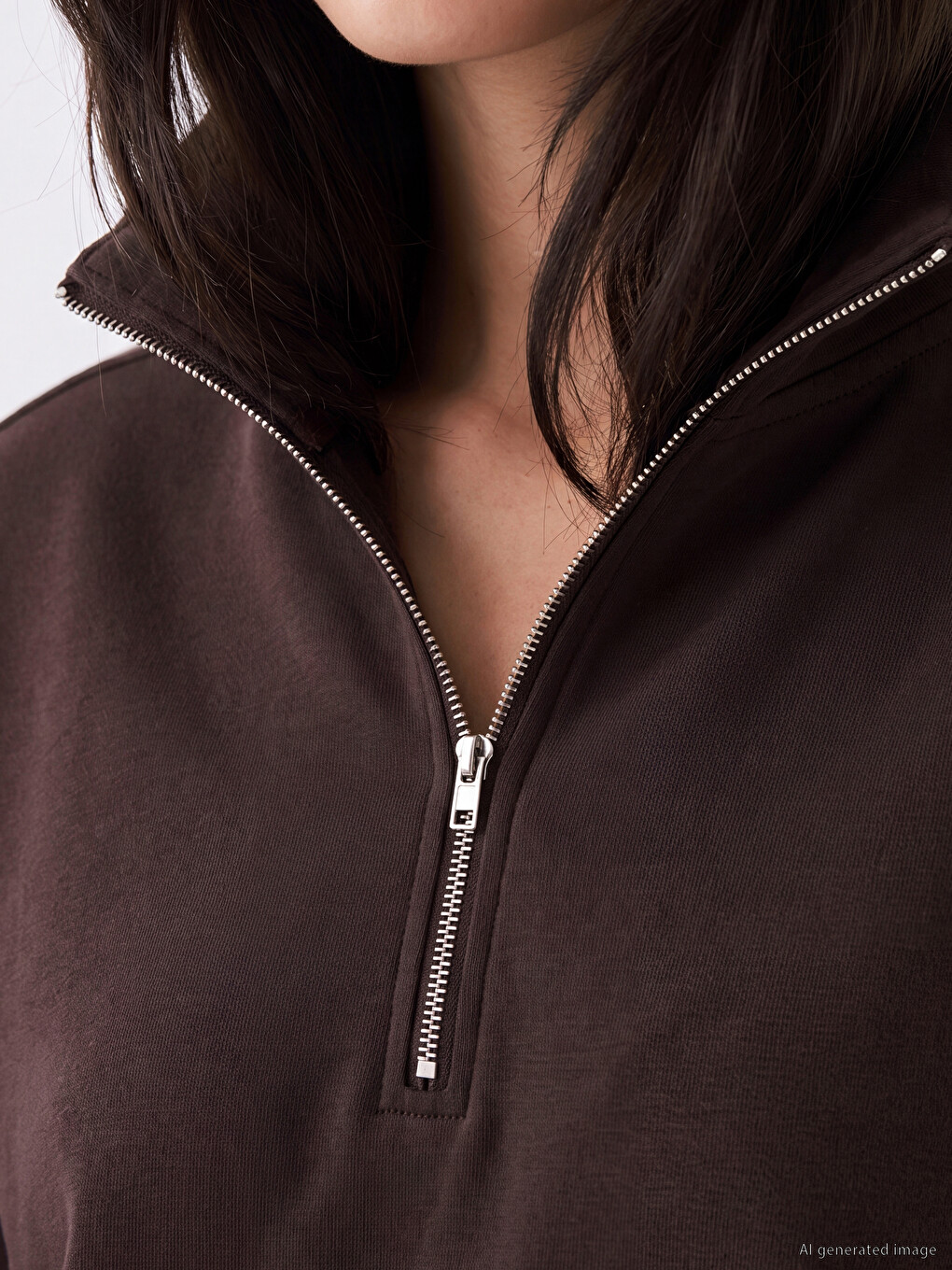 Mock Neck Women's Sweatshirt-2