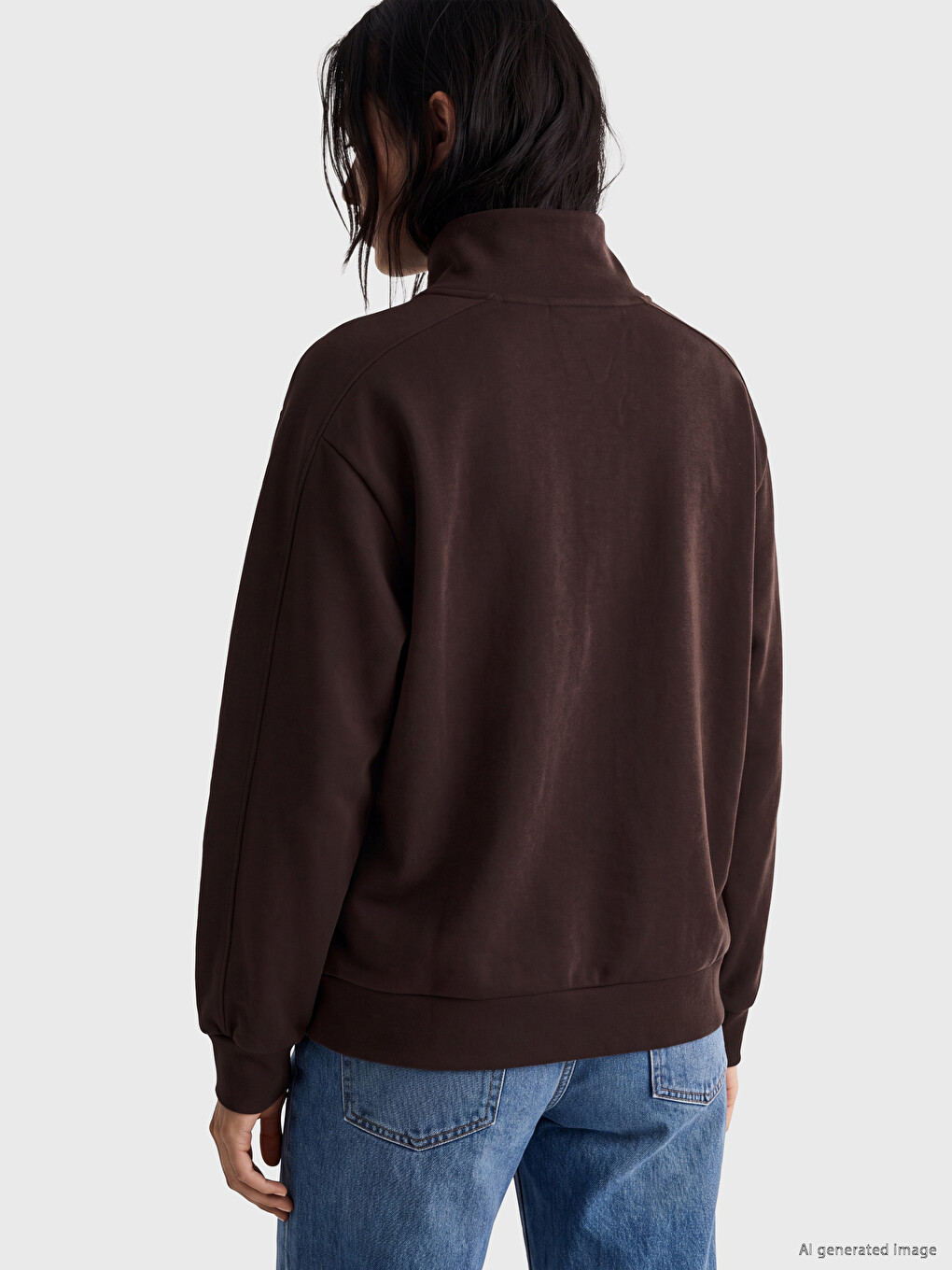 Mock Neck Women's Sweatshirt-3
