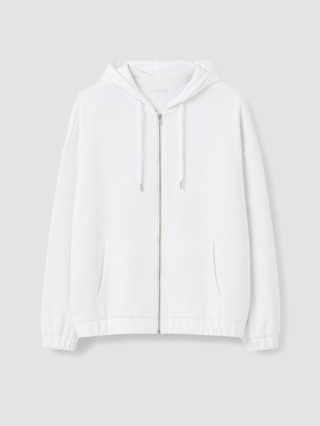 Woman White Zip-up Sweatshirt-4