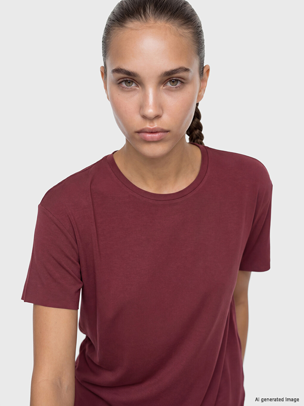 Modal Karışımlı Oversize Kadın Spor Tişört