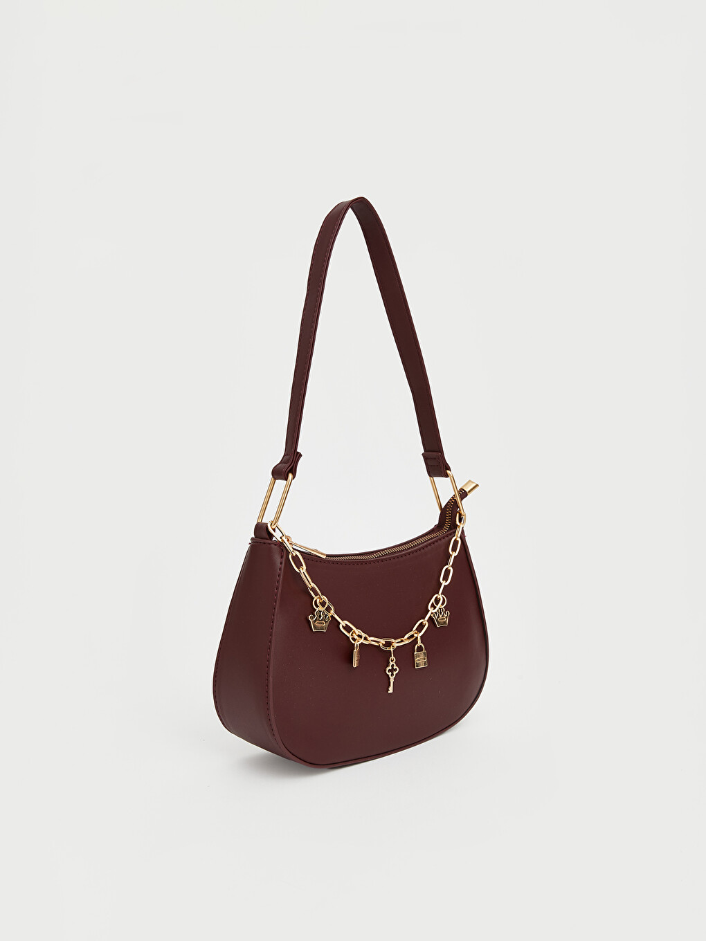 Faux Leather Chain Detailed Women's Shoulder Bag-1
