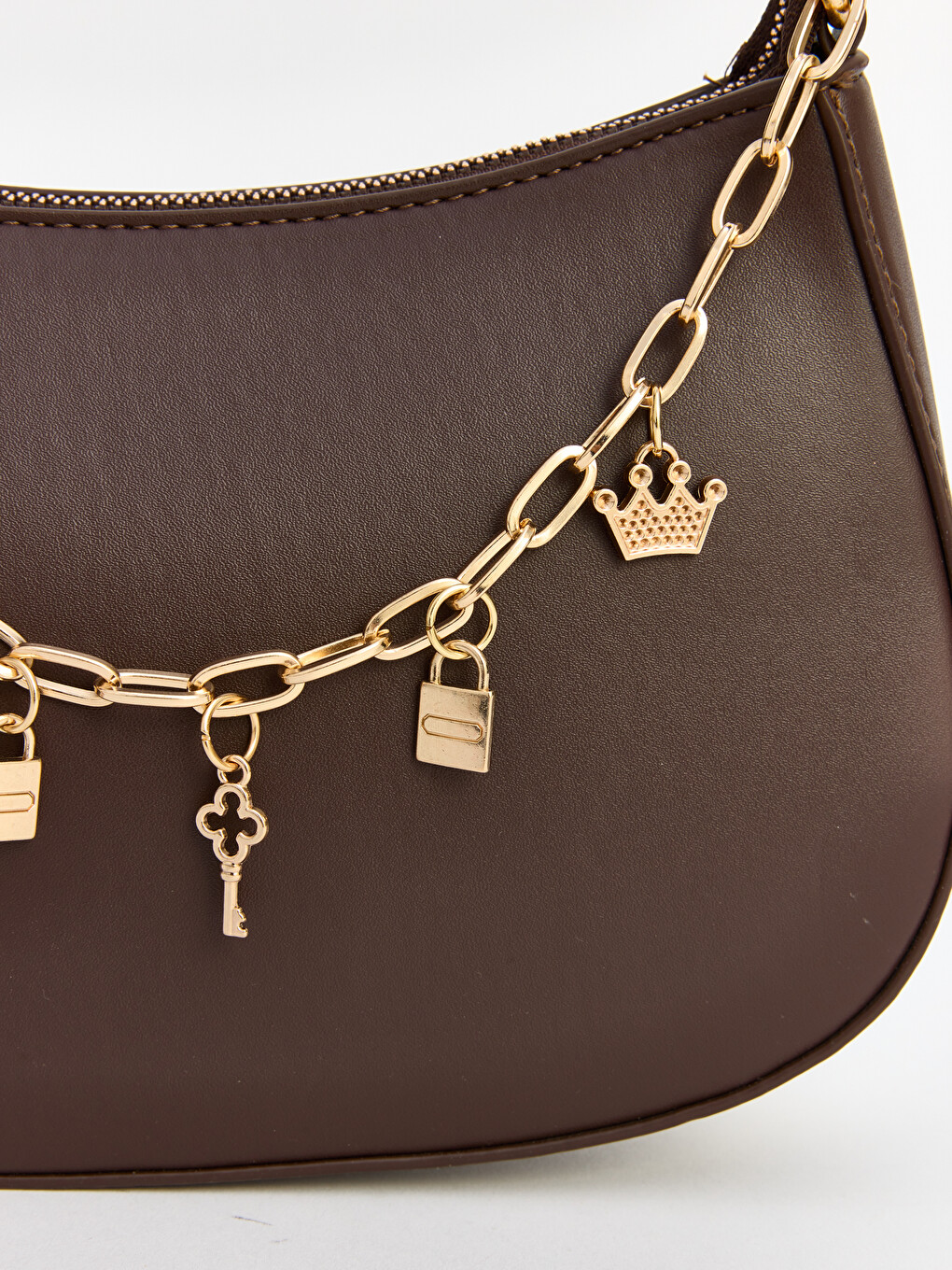Faux Leather Chain Detailed Women's Shoulder Bag-1