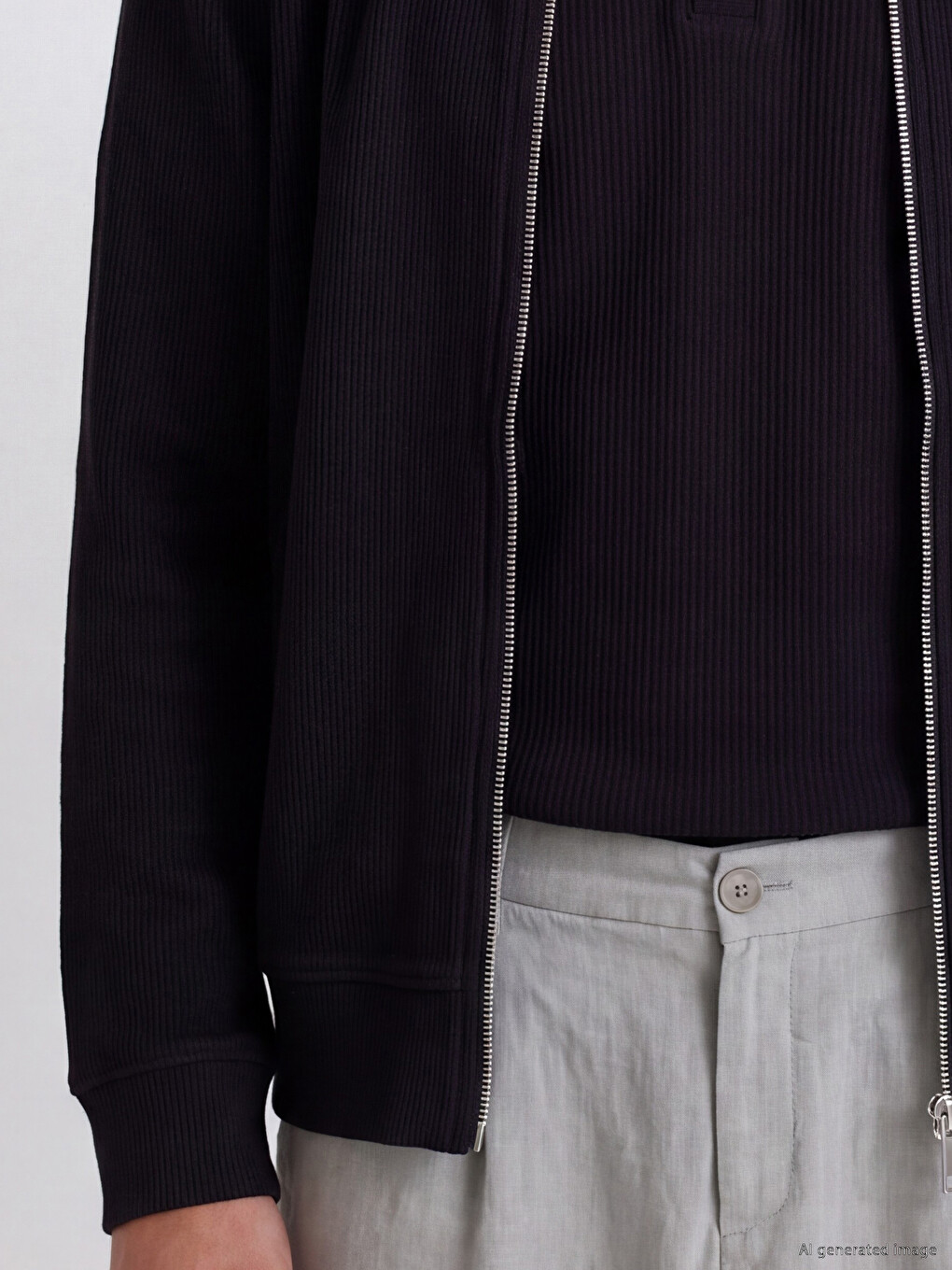 Mock Neck Men's Zip-up Sweatshirt-2