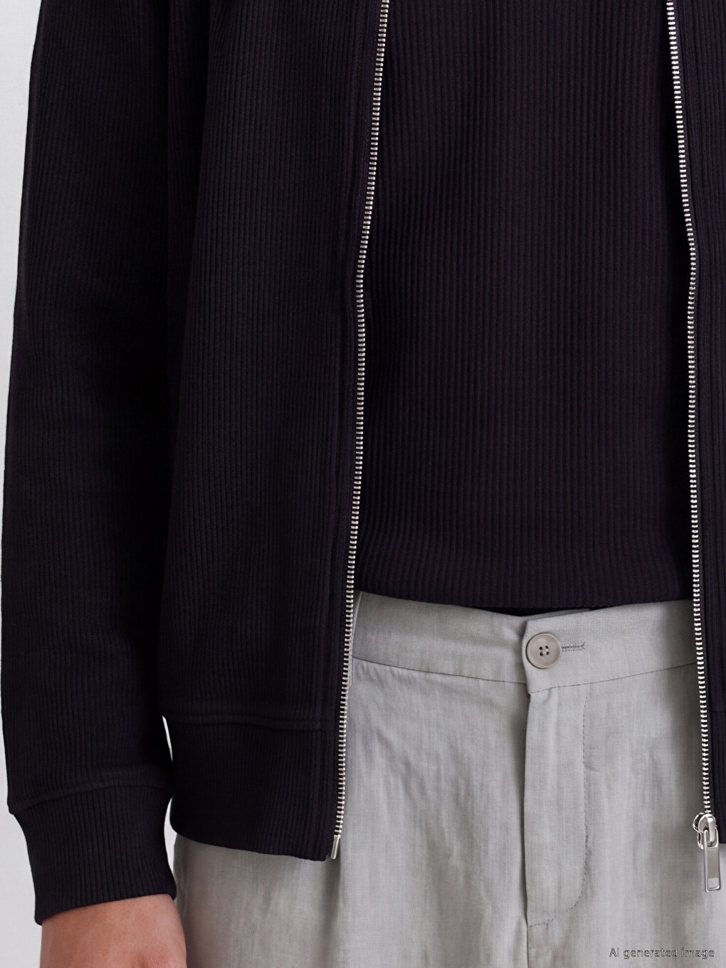 Mock Neck Men's Zip-up Sweatshirt-2