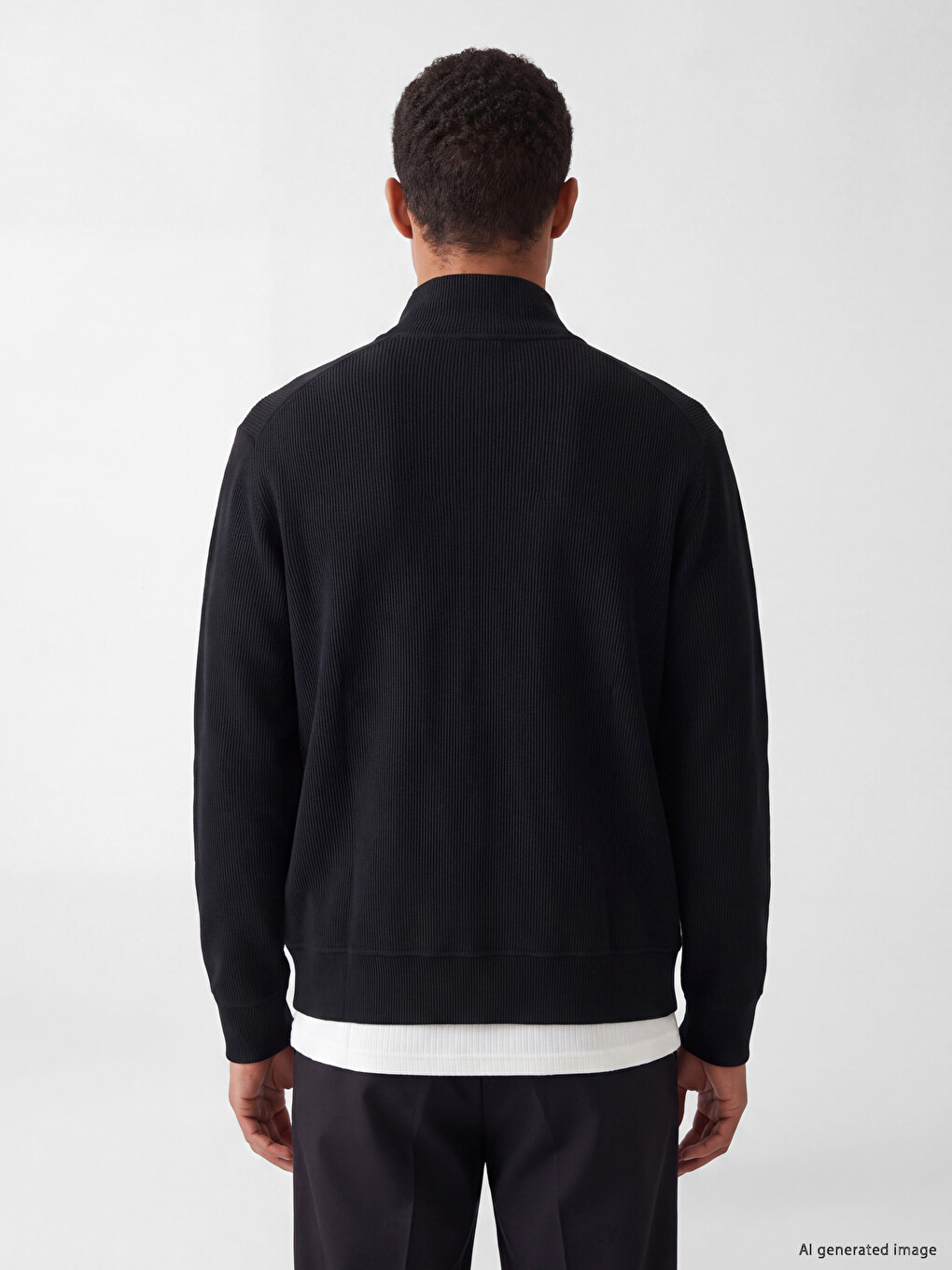 Mock Neck Men's Zip-up Sweatshirt-2