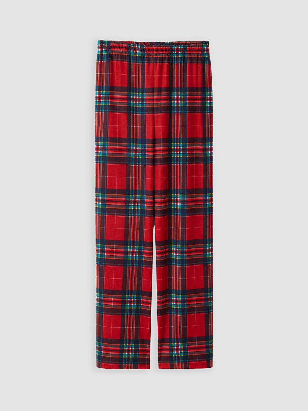 Lacivert Ekose Desenli Kadın Polar Pijama Alt-4