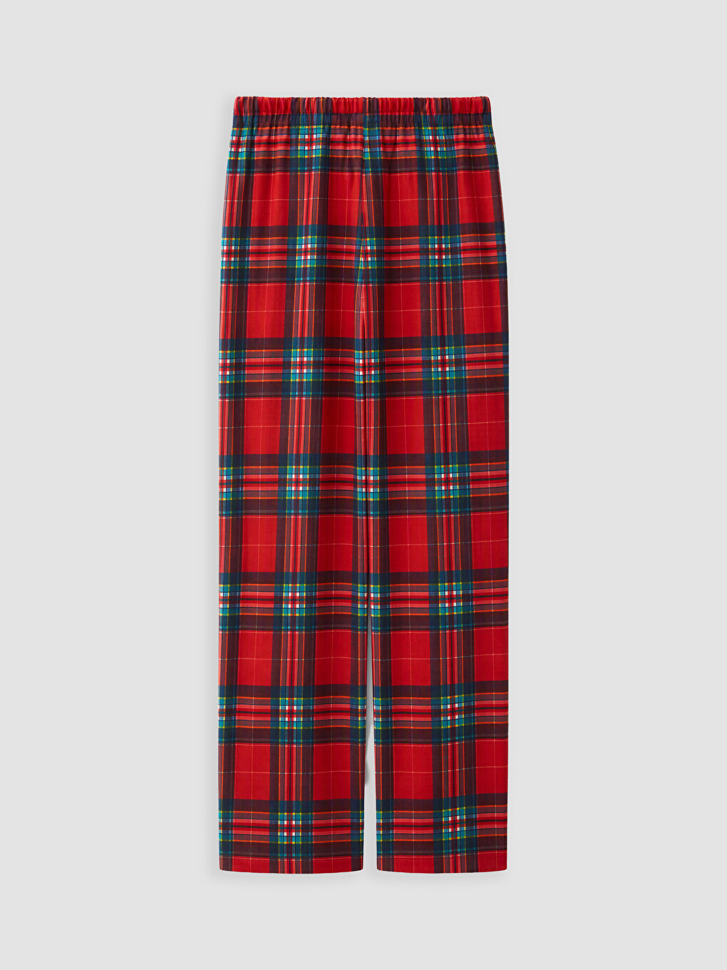 Lacivert Ekose Desenli Kadın Polar Pijama Alt-6