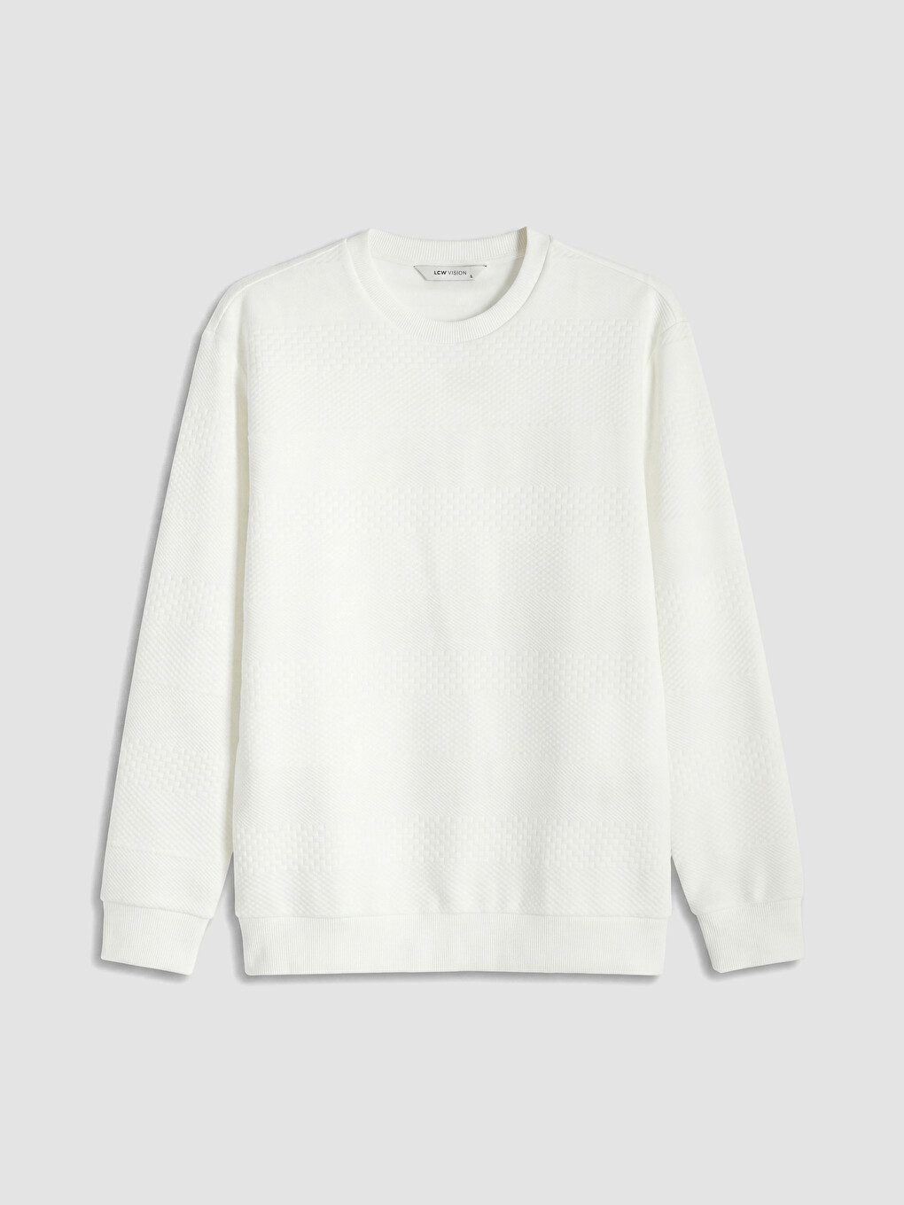 Crew Neck Jacquard Men's Sweatshirt-4