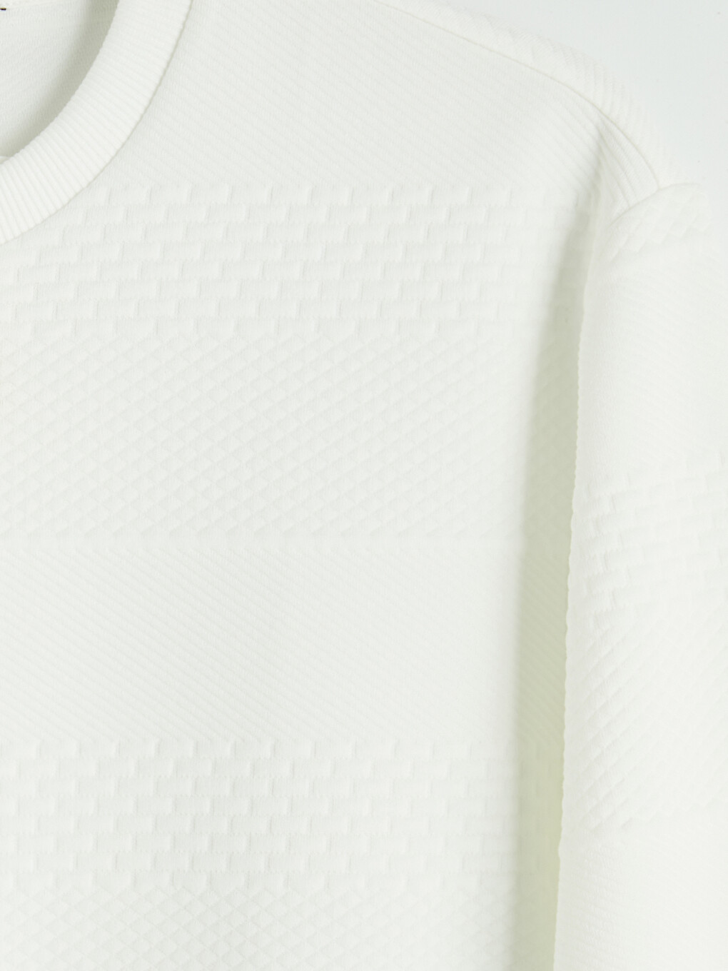 Crew Neck Jacquard Men's Sweatshirt-5