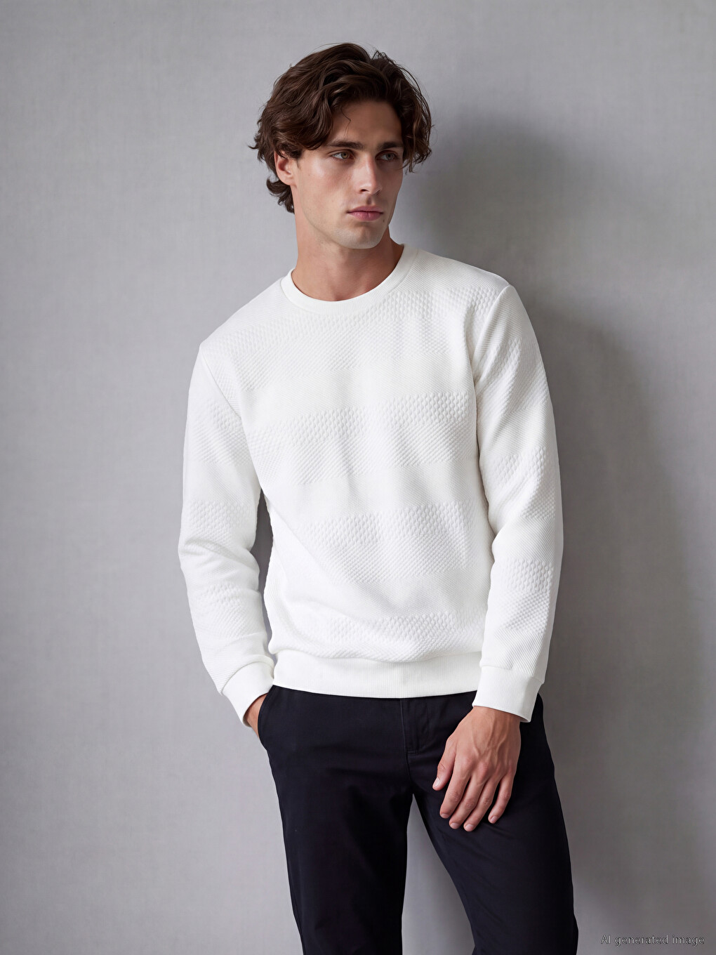 Man White Sweatshirt