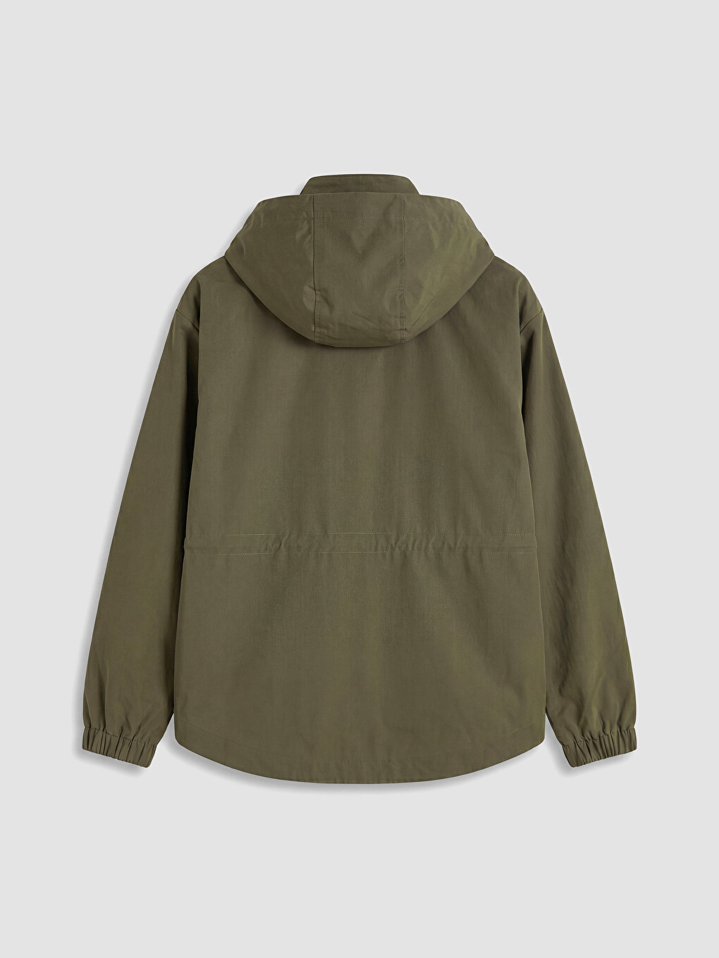 Haki Kapüşonlu Oversize Kadın Ceket-8
