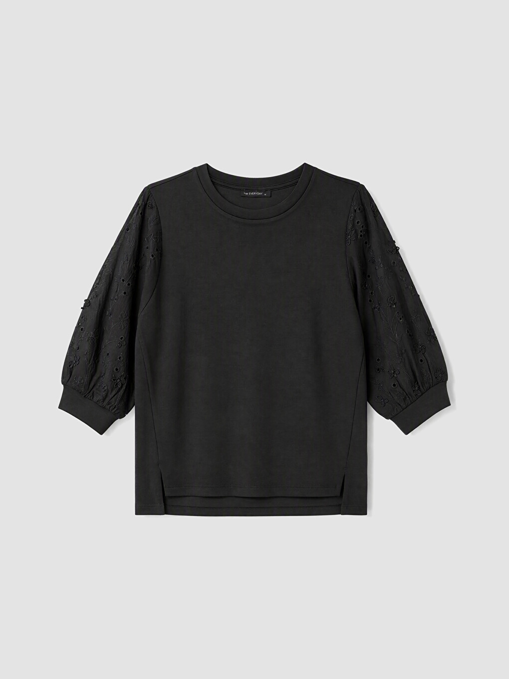 Embroidered Crew Neck Blouse-4